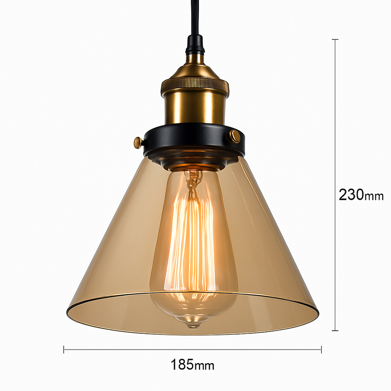 Suspension avec abat-jour en verre Loft