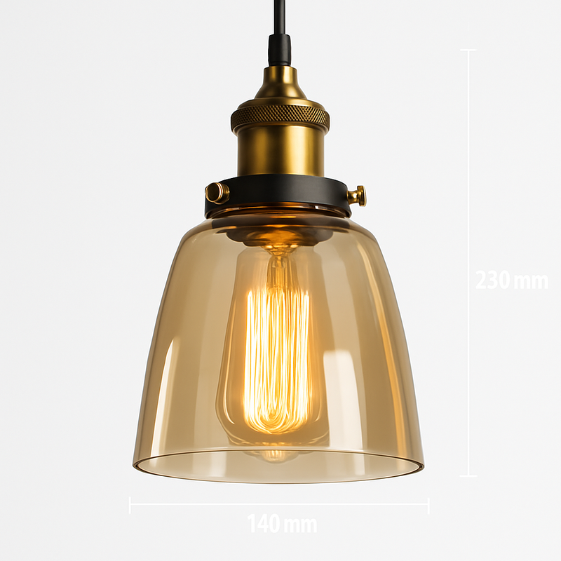 Suspension avec abat-jour en verre Loft