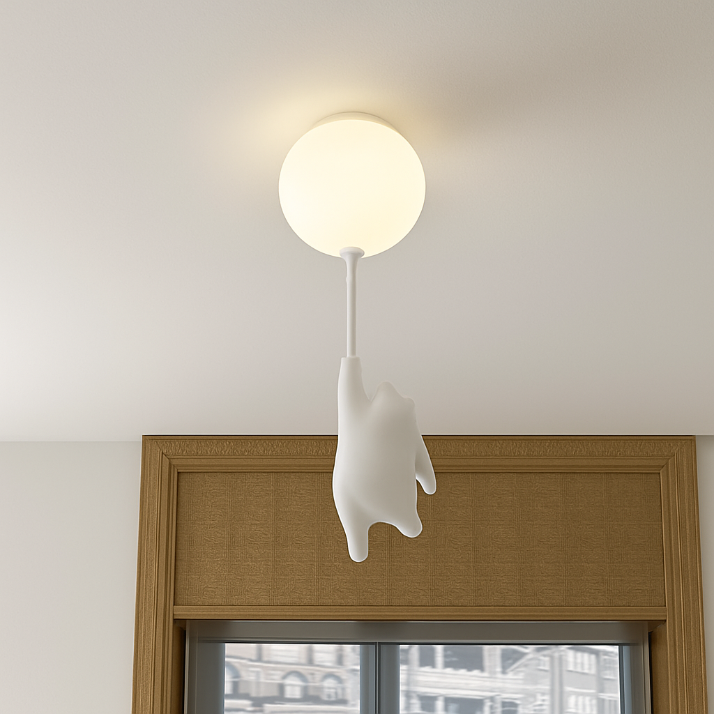Suspension avec boule en verre et ours suspendu - vue 5 sur 26