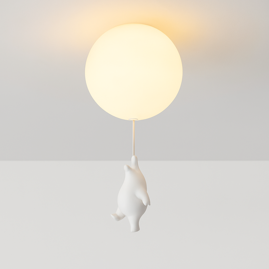 Suspension avec boule en verre et ours suspendu - vue 8 sur 26