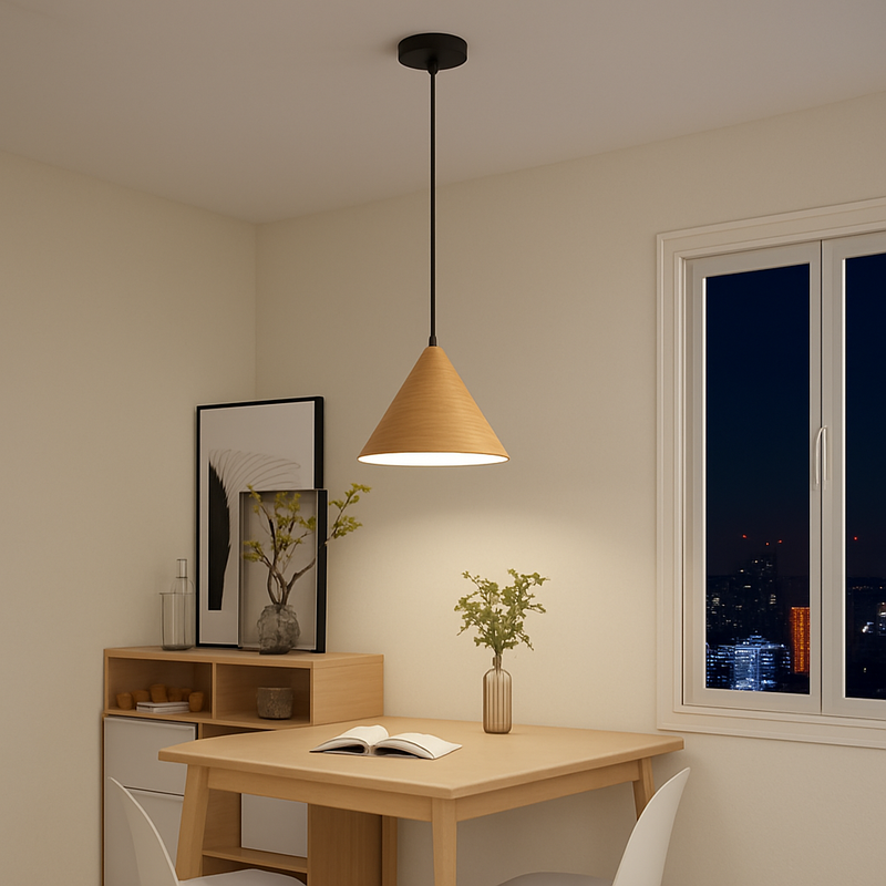 Suspension bois grain simple moderne jap vintage bar