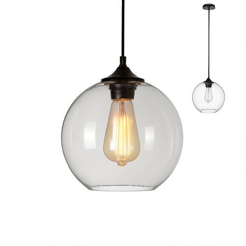 Suspension boule en verre moderne Clear