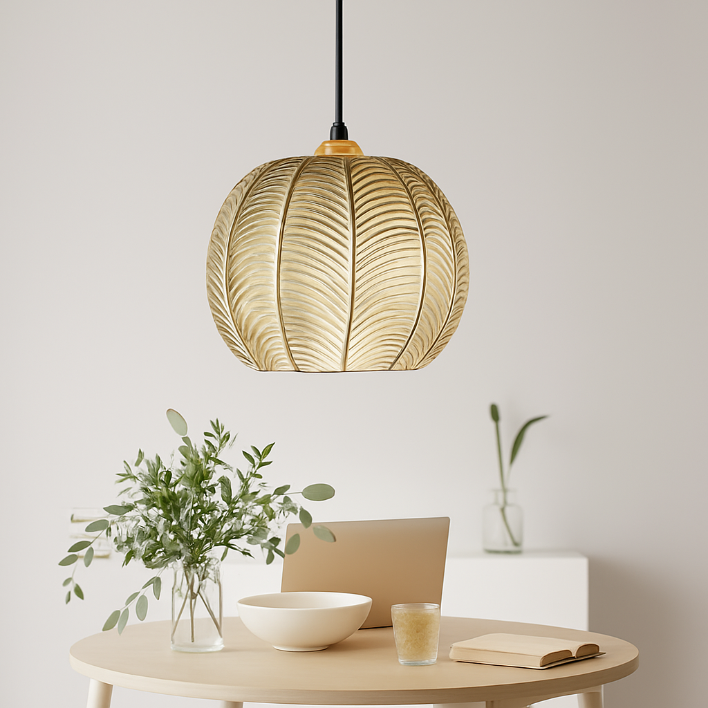 Suspension boule en verre motif feuilles - vue 5 sur 18