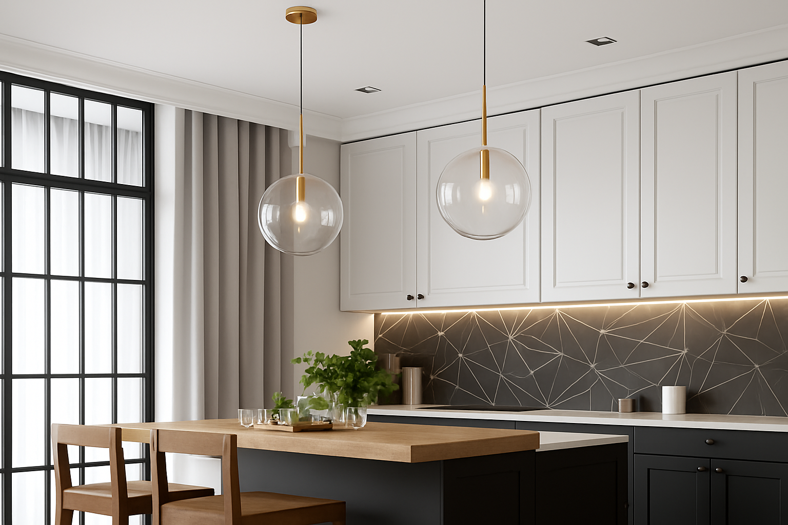 Suspension boule verre design nordique moderne décoratif loft LED - vue 4 sur 13