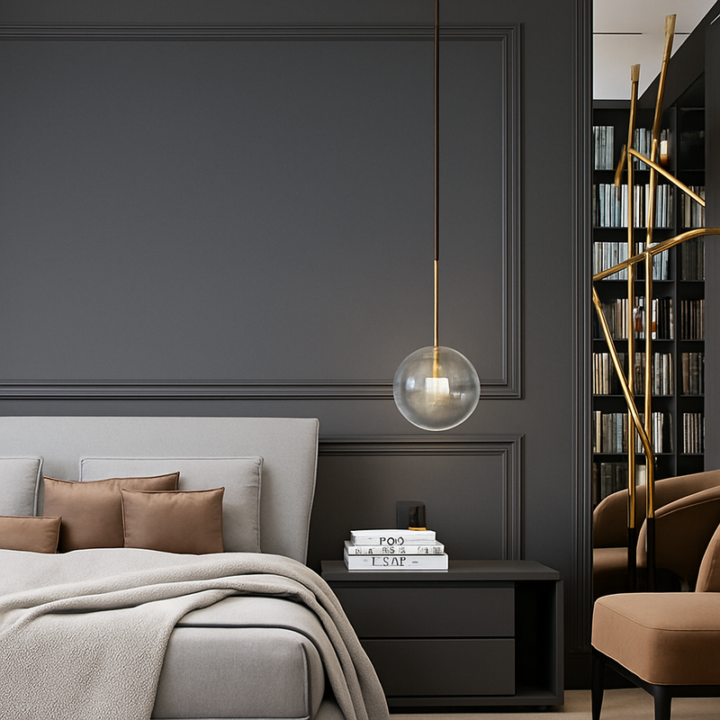 Suspension boule verre design nordique moderne décoratif loft LED