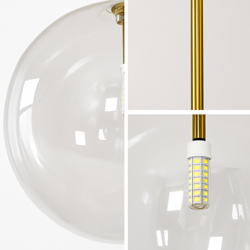 Suspension boule verre design nordique moderne décoratif loft LED
