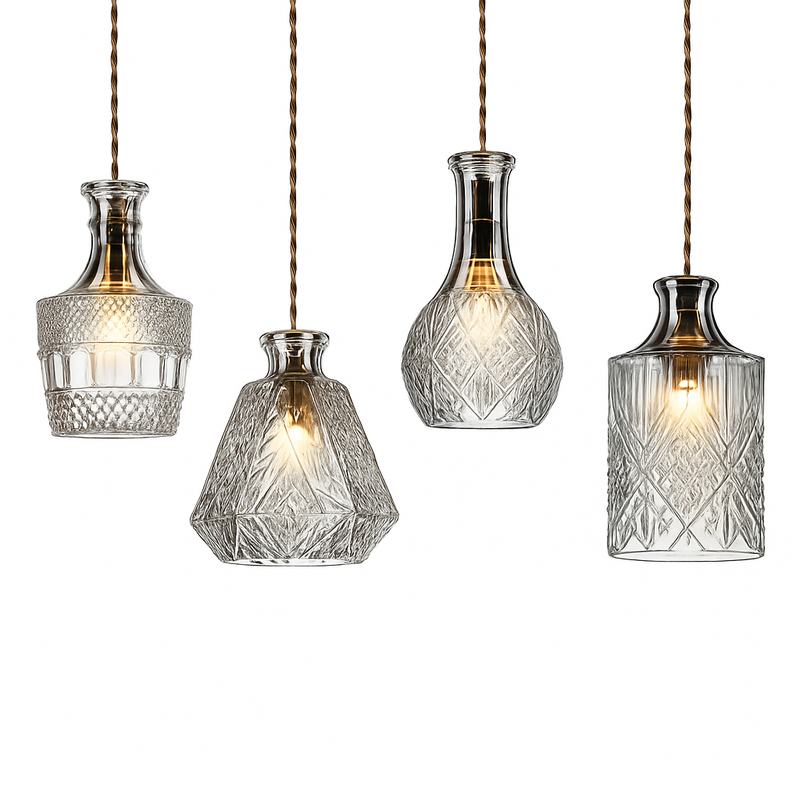 Suspension bouteilles en verre de plusieurs formes Bottle