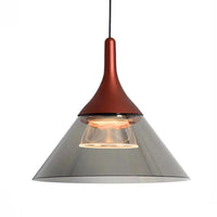 Suspension conique design en verre à LED