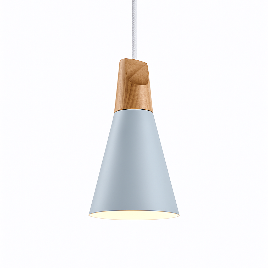Suspension conique en bois (plusieurs couleurs) - vue 4 sur 6