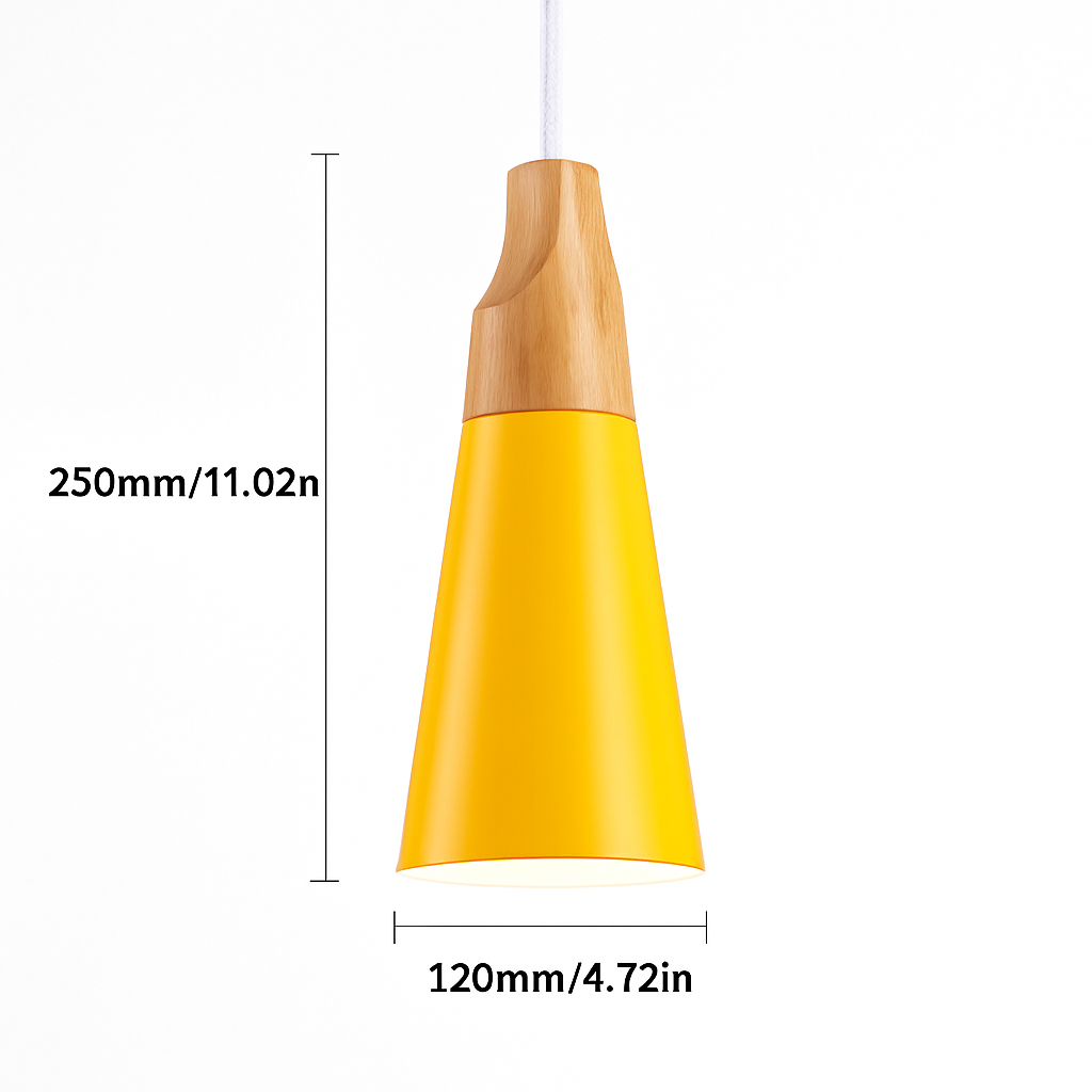Suspension conique en bois (plusieurs couleurs) - vue 5 sur 6