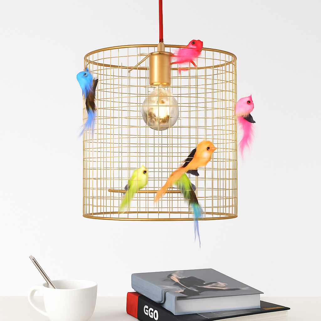 suspension créative en forme de cage à oiseaux style nordique décoratif - vue 4 sur 8