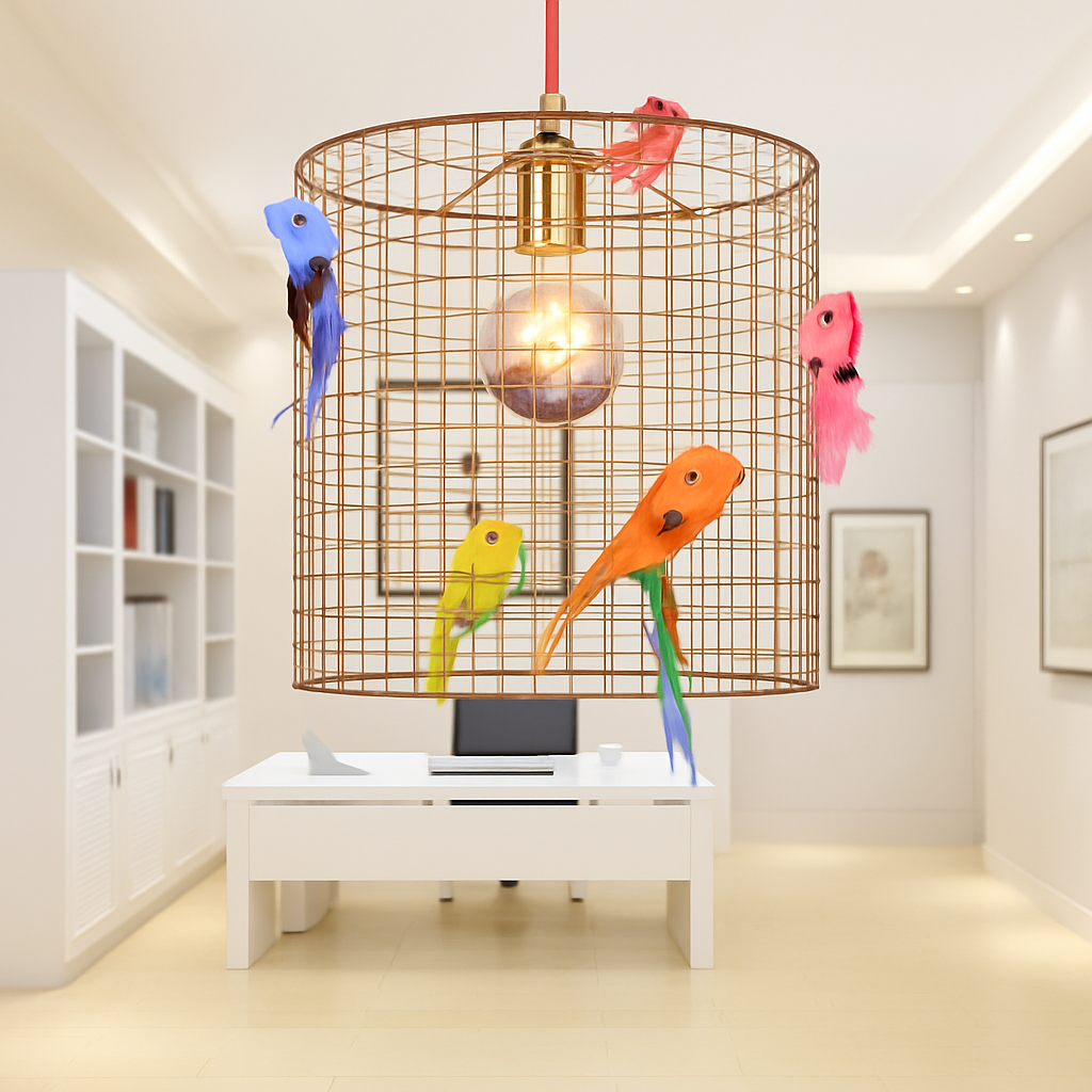 suspension créative en forme de cage à oiseaux style nordique décoratif - vue 7 sur 8