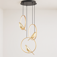 Creative magpie bird pendant light, simple wall lamp, luxury LED chandelier for living room, restaurant, study or home