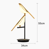 Creative magpie bird pendant light, simple wall lamp, luxury LED chandelier for living room, restaurant, study or home