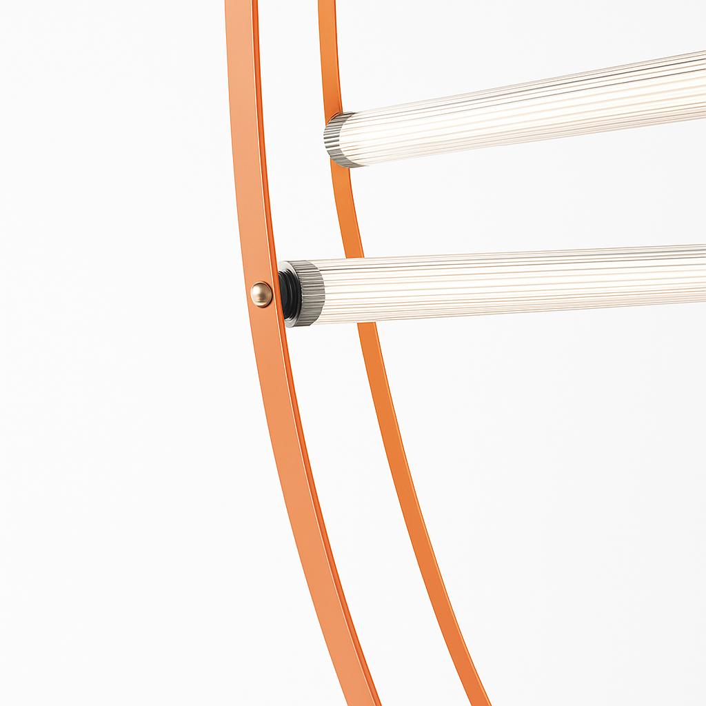 Italian designer leather bell pendant light with rope for staircase - vue 6 sur 14