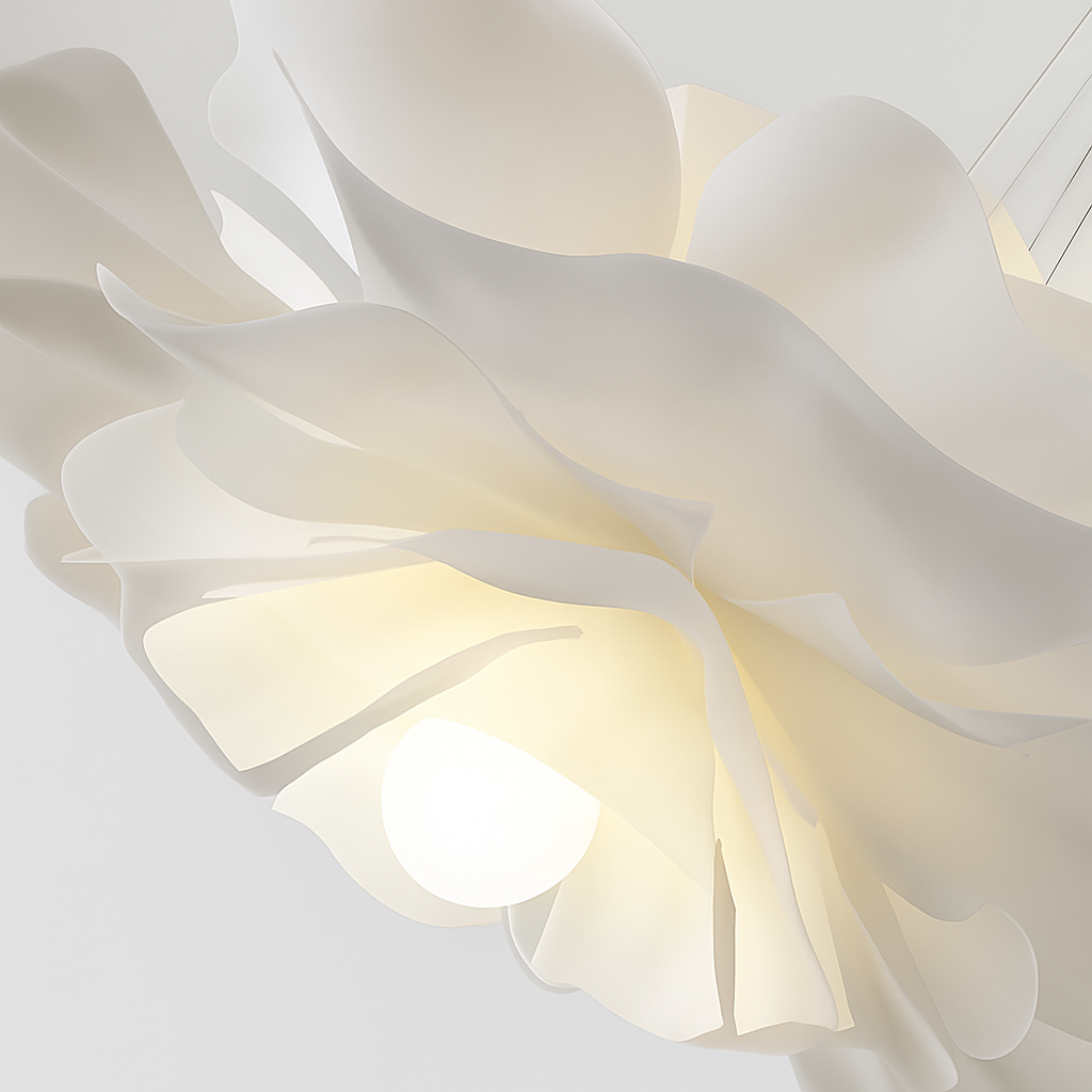 suspension décoration nordique acrylique fleur abat-jour - vue 6 sur 8