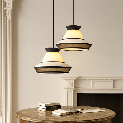 Minimalist wabi-sabi fabric decorative pendant light for modern interior lighting - vue 3 sur 11