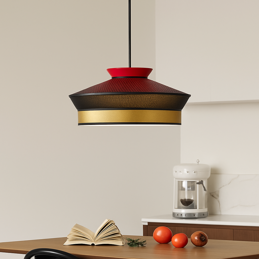 Minimalist wabi-sabi fabric decorative pendant light for modern interior lighting - vue 3 sur 11