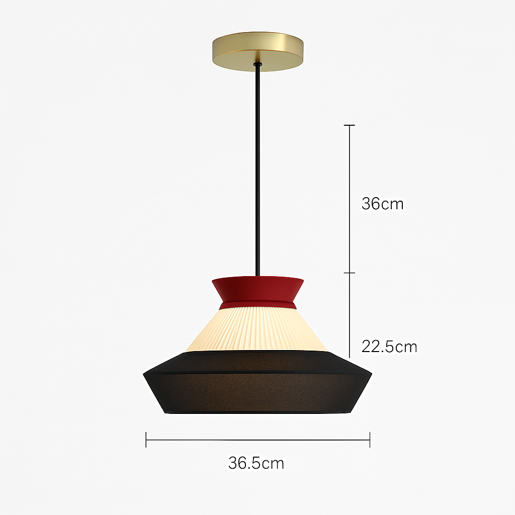 Minimalist wabi-sabi fabric decorative pendant light for modern interior lighting - vue 8 sur 11