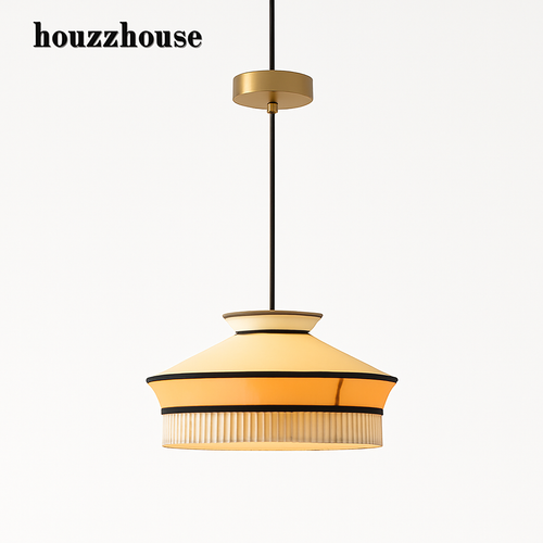 Minimalist wabi-sabi fabric decorative pendant light for modern interior lighting - vue 10 sur 11