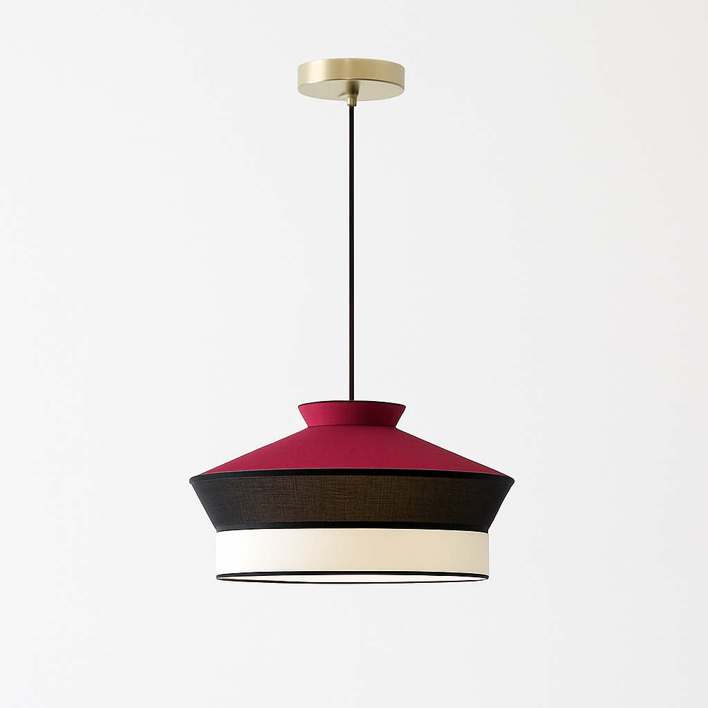 Minimalist wabi-sabi fabric decorative pendant light for modern interior lighting - vue 10 sur 11