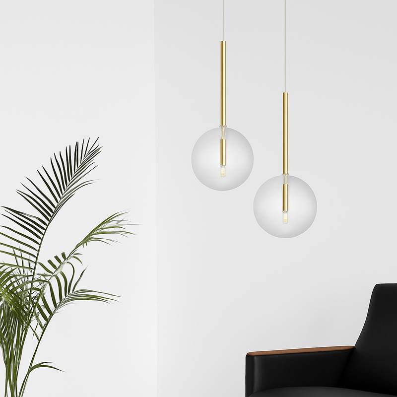 Suspension design avec boule en verre suspendue Dixie