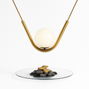 Suspension design boule de verre avec bras doré Arto
