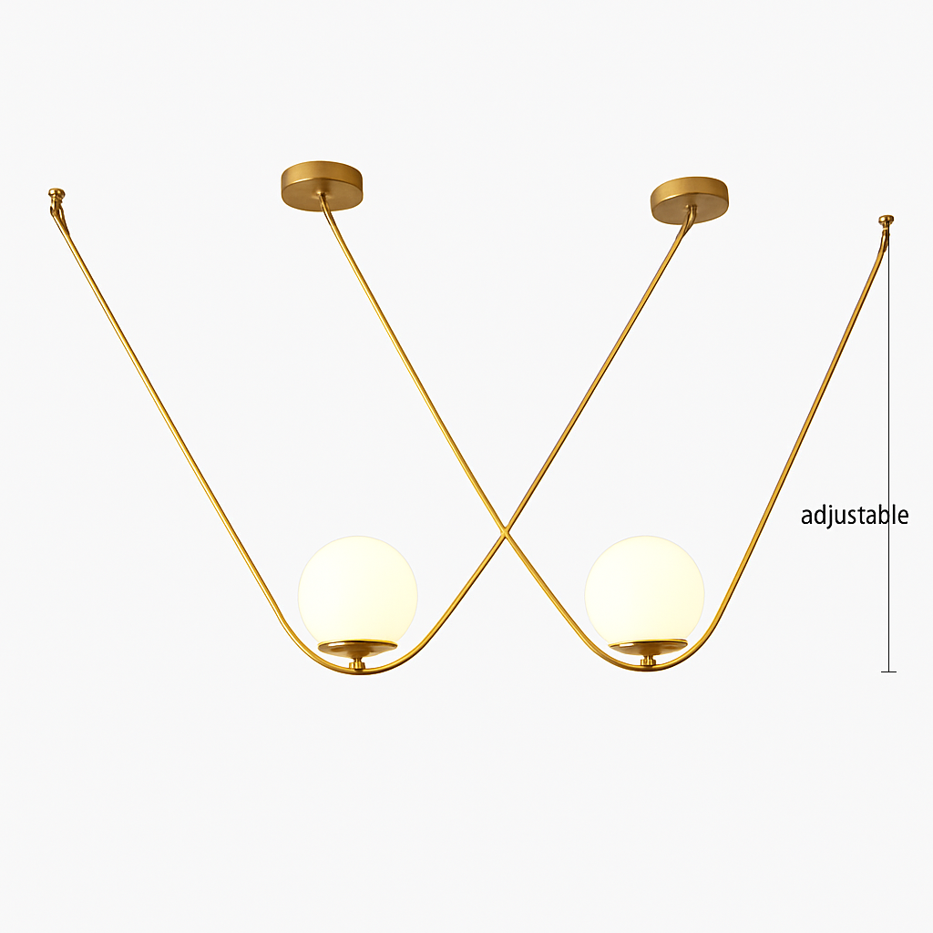 Suspension design boule de verre avec bras doré Arto - vue 5 sur 5