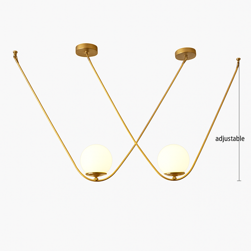 Suspension design boule de verre avec bras doré Arto
