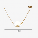 Suspension design boule de verre avec bras doré Arto