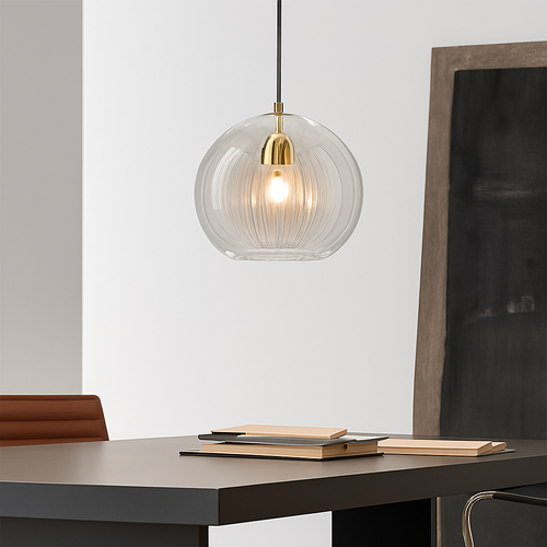 Suspension design boule nordique moderne en verre créative