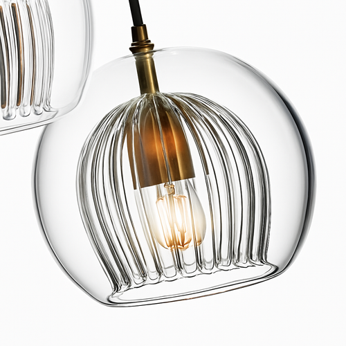 Suspension design boule nordique moderne en verre créative