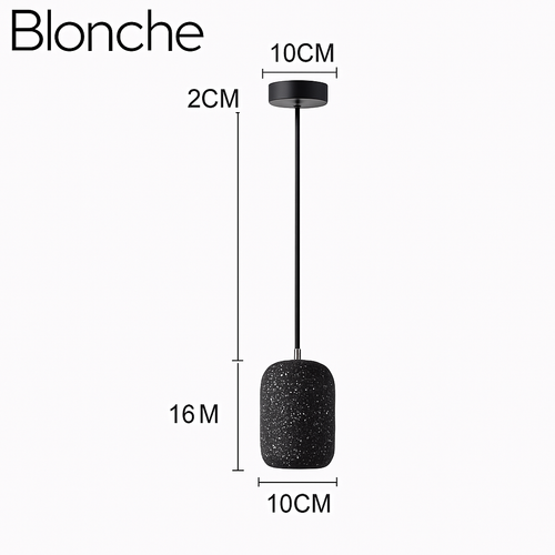 Suspension design cylindrique en ciment façon terrazzo LED - vue 11 sur 10