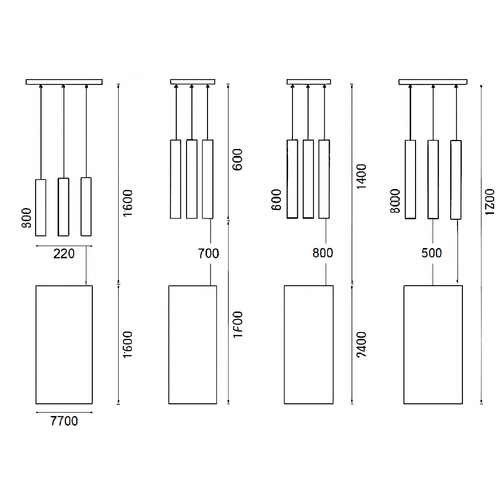 Suspension design cylindrique à LED Cob