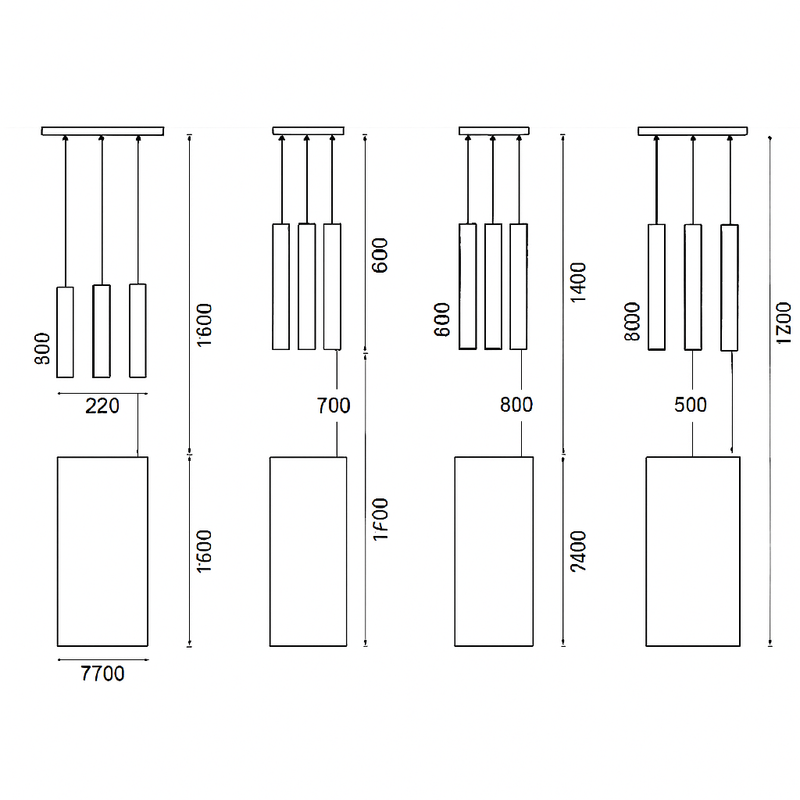Suspension design cylindrique à LED Cob