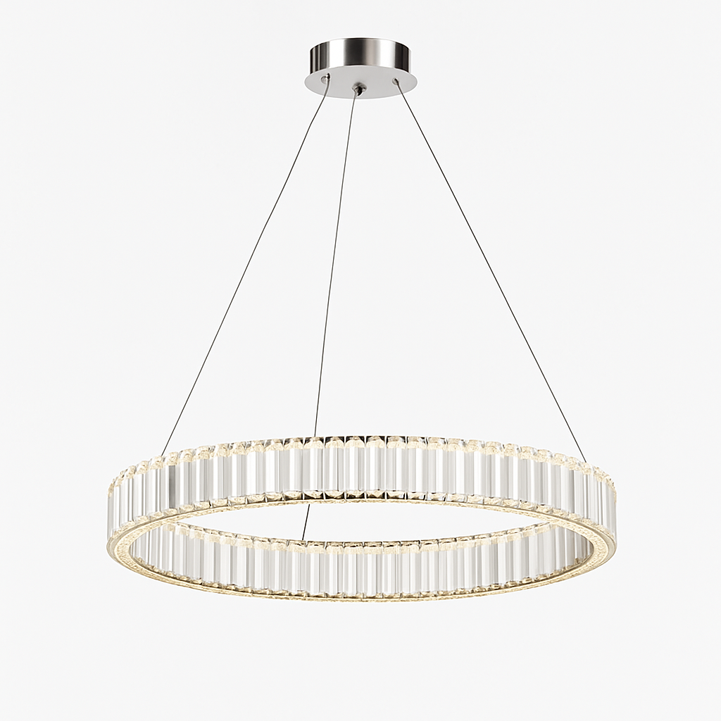 Suspension design dorée LED avec anneau en verre Luxury - vue 6 sur 5