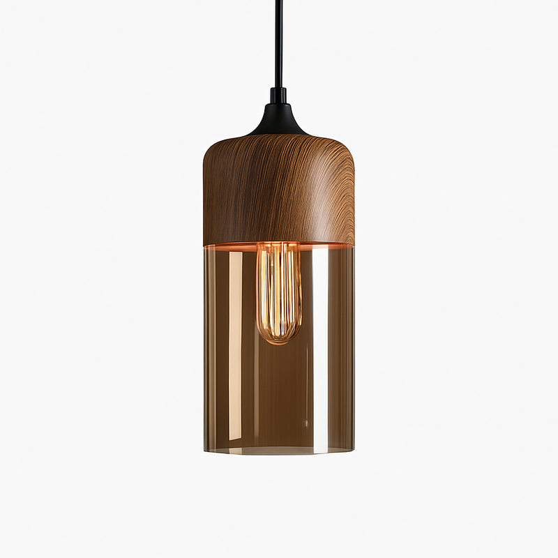 Suspension design en bois et verre Loft Retro