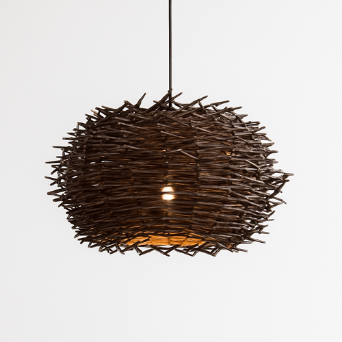 Suspension design en forme de nid d'oiseaux Rattan
