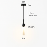 Suspension design en marbre naturel et cuivre cordon réglable