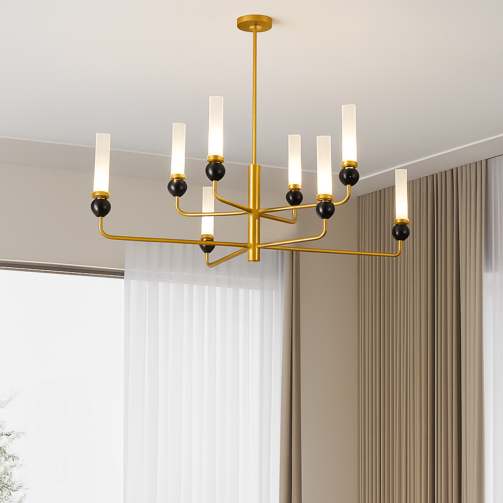 Suspension design en marbre naturel et cuivre cordon réglable - vue 4 sur 16