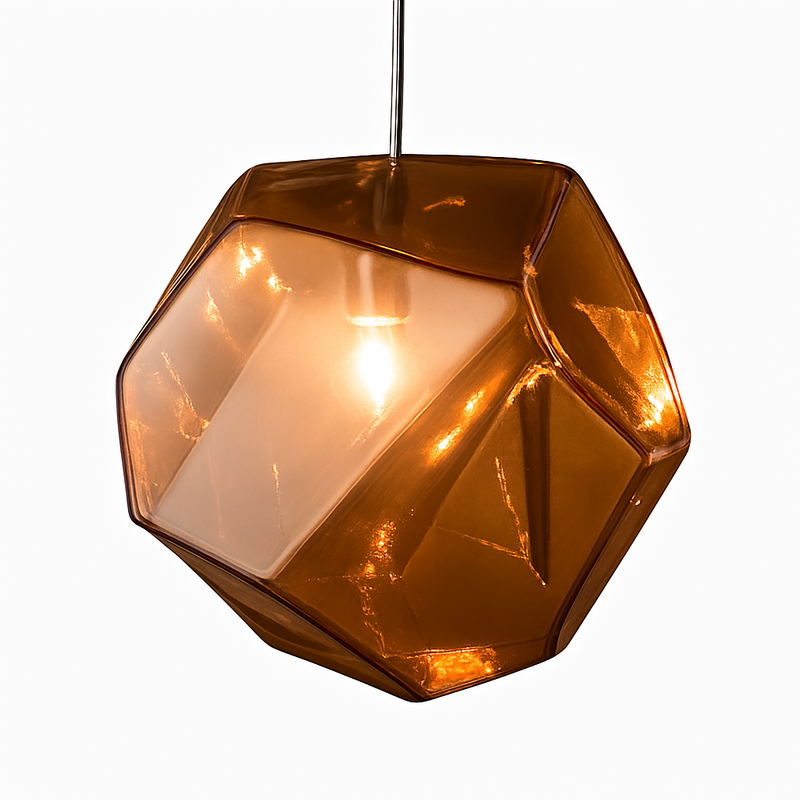 Suspension design en verre géométrique de couleurs