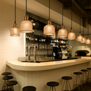 Suspension design en verre grainé style industriel Bowl