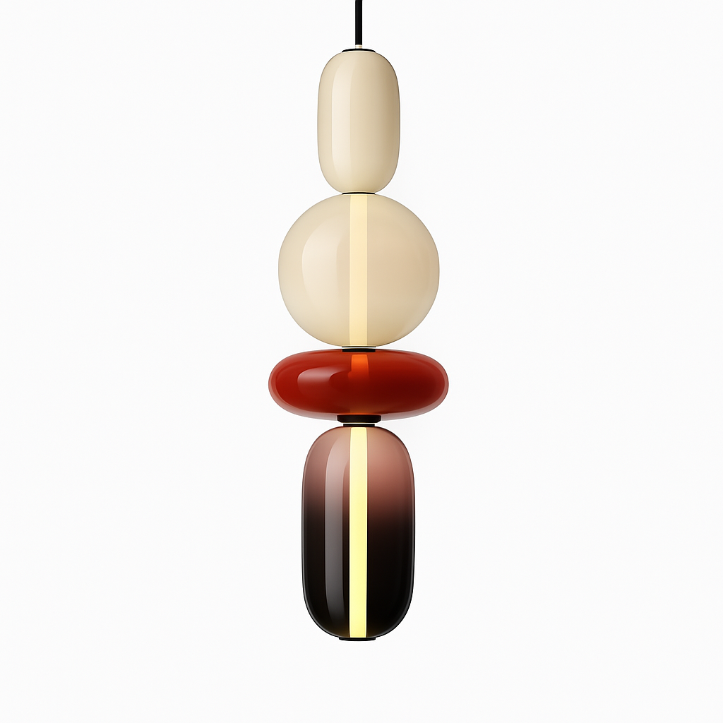 Suspension design en verre style pierres semi-précieuses Nemy - vue 13 sur 19