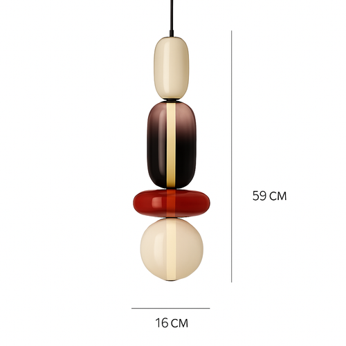 Suspension design en verre style pierres semi-précieuses Nemy