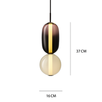 Suspension design en verre style pierres semi-précieuses Nemy