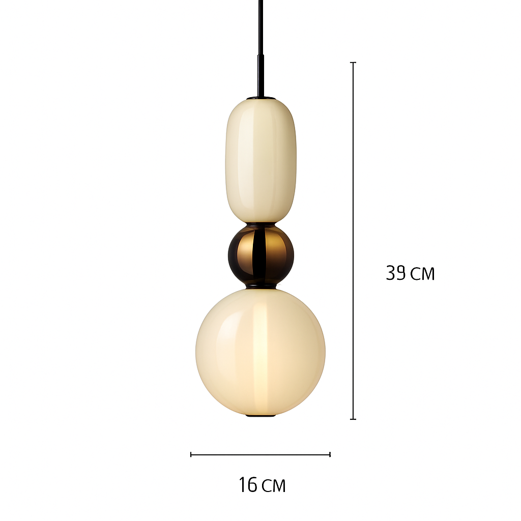 Suspension design en verre style pierres semi-précieuses Nemy - vue 11 sur 19
