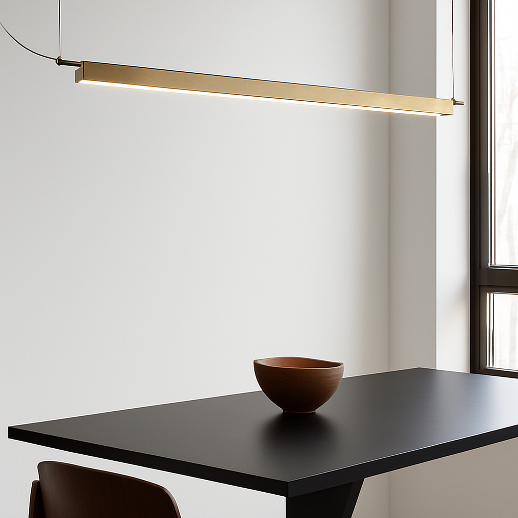 Suspension design à LED allongée en métal Loft