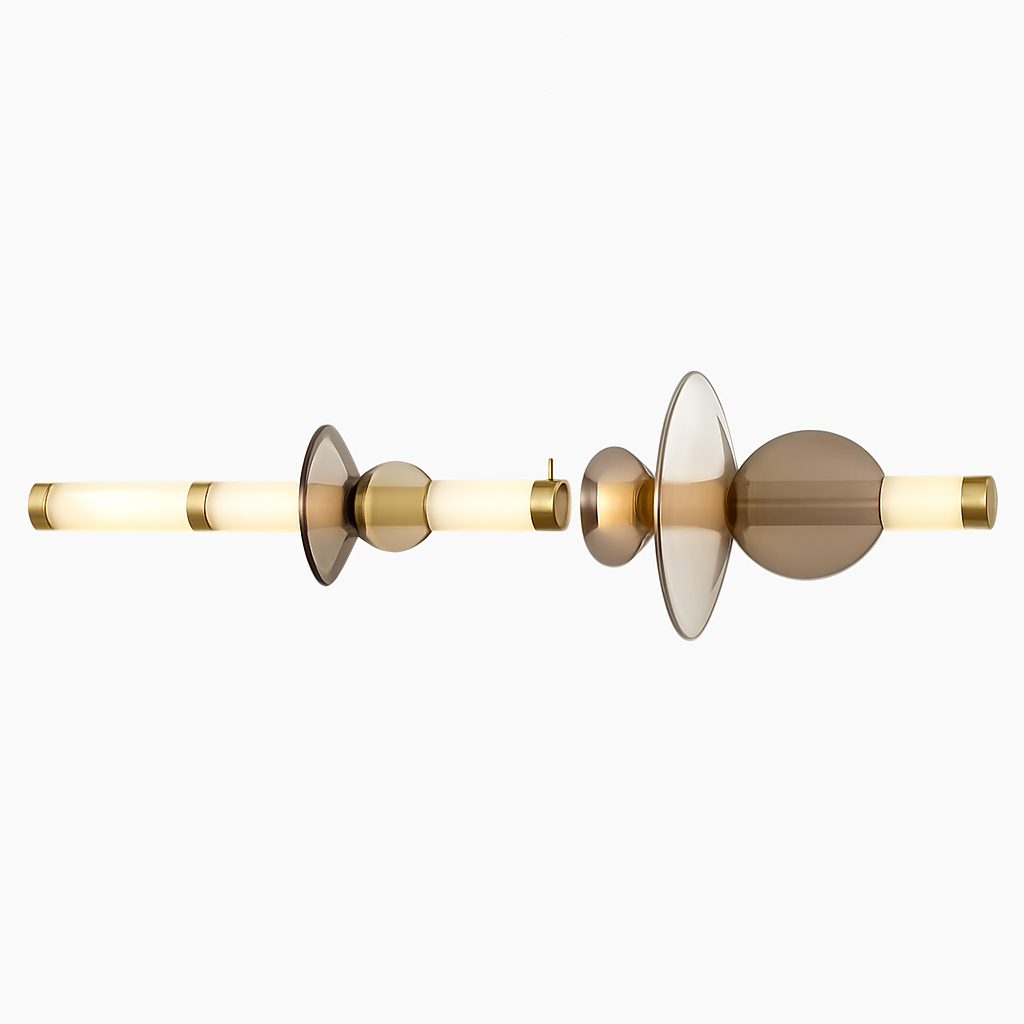 Suspension design à LED allongée en verre aux formes ovales Luxury - vue 4 sur 13