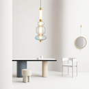 Suspension design à LED allongée en verre aux formes ovales Luxury