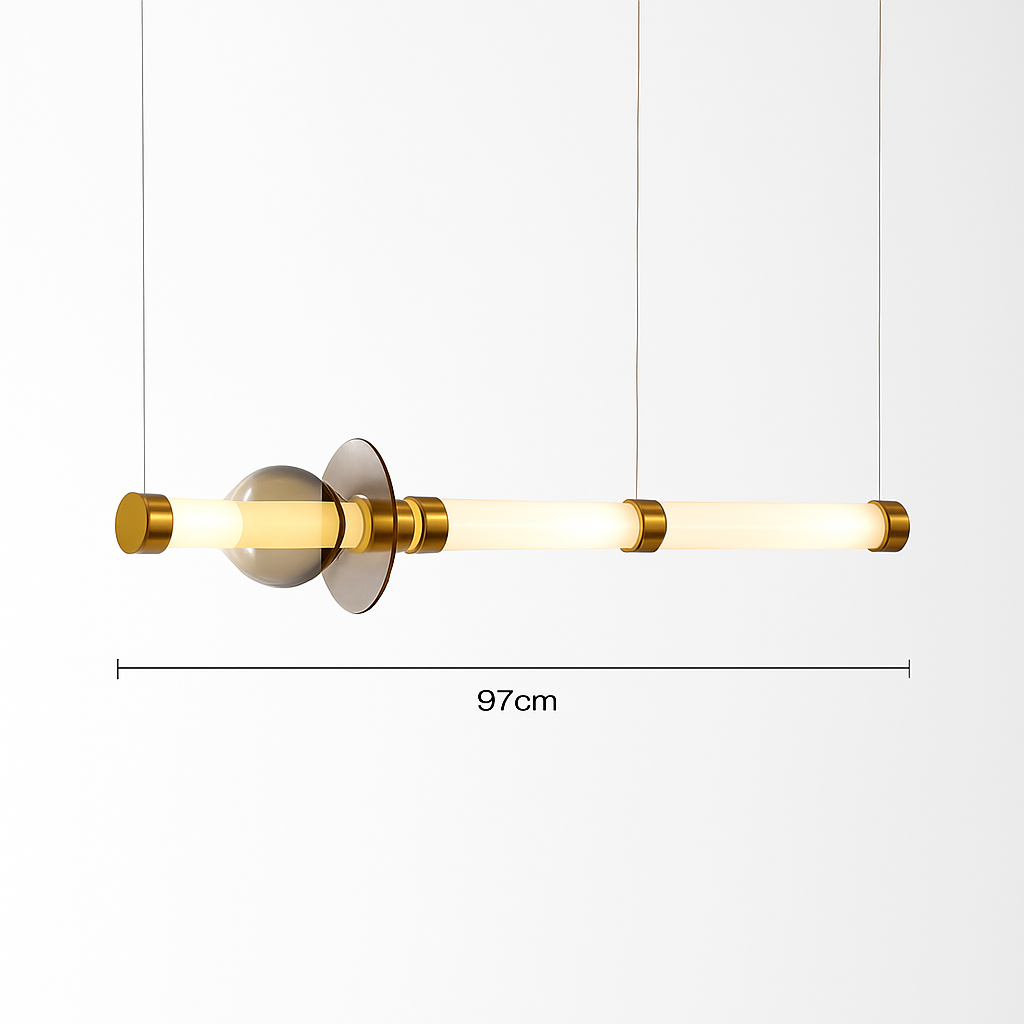 Suspension design à LED allongée en verre aux formes ovales Luxury - vue 7 sur 13